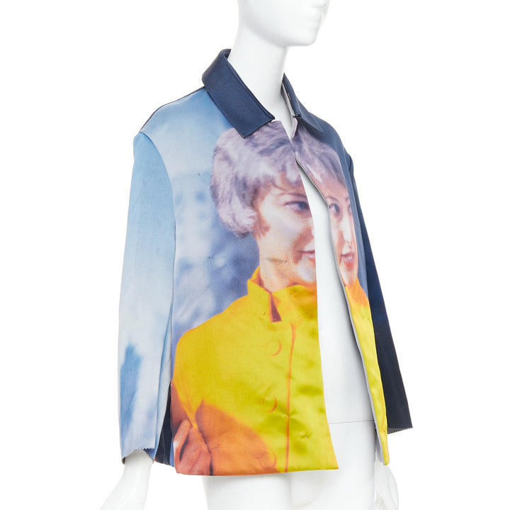 rare UNDERCOVER Cindy Sherman print blue yellow polyester silk jacket JP2 M