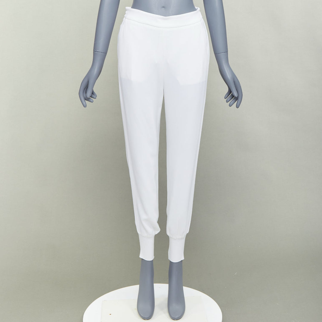 STELLA MCCARTNEY 2019 cream viscose blend minimal jogger pants IT36 XXS