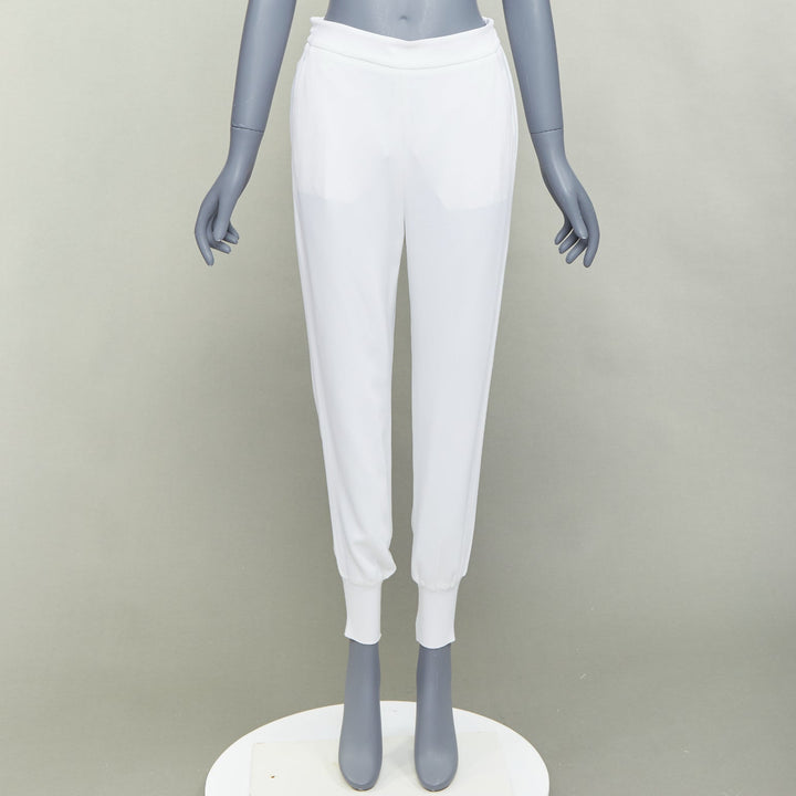 STELLA MCCARTNEY 2019 cream viscose blend minimal jogger pants IT36 XXS