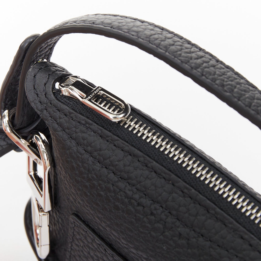 DELVAUX Pin Mini Bucket black taurillon soft leather silver hardware bag charm