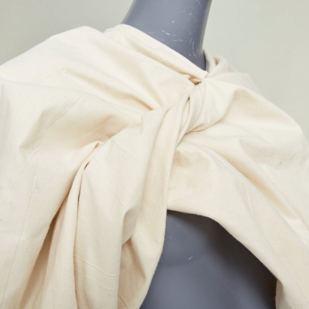 COLVILLE 2018 cream cotton twist front balloon sleeve top IT42 M