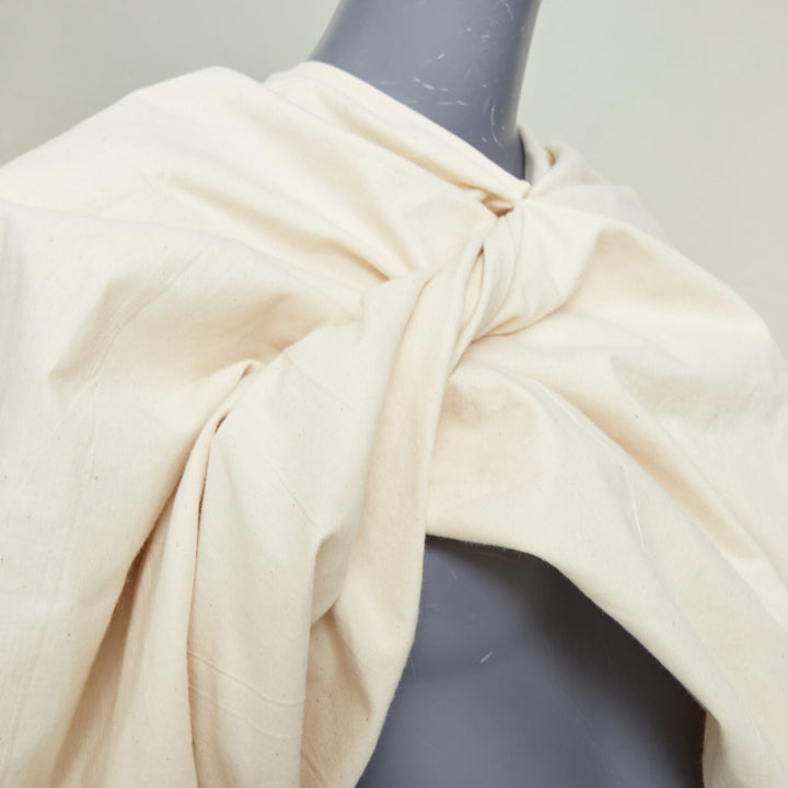 COLVILLE 2018 cream cotton twist front balloon sleeve top IT42 M