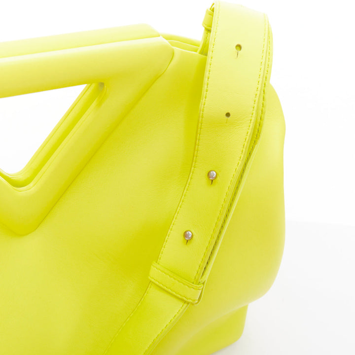 BOTTEGA VENETA Medium Point Seagrass yellow smooth leather triangle handle bag