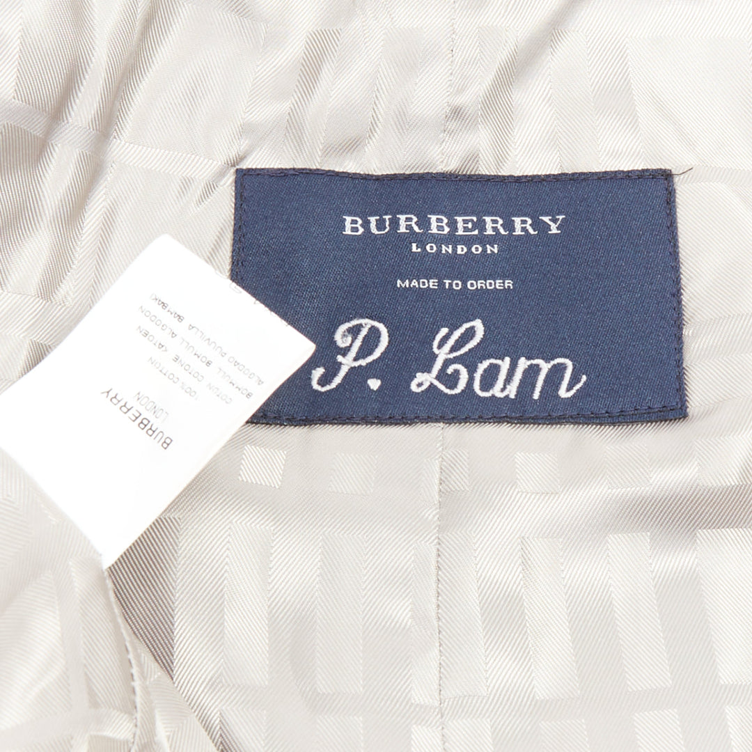 BURBERRY Vintage Made To Measure grey cotton trench coat EU46 S