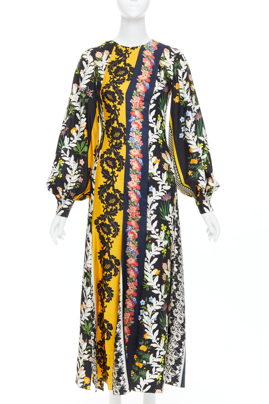 OSCAR DE LA RENTA 2019 100% silk floral print asymmetric boho dress US0 XS