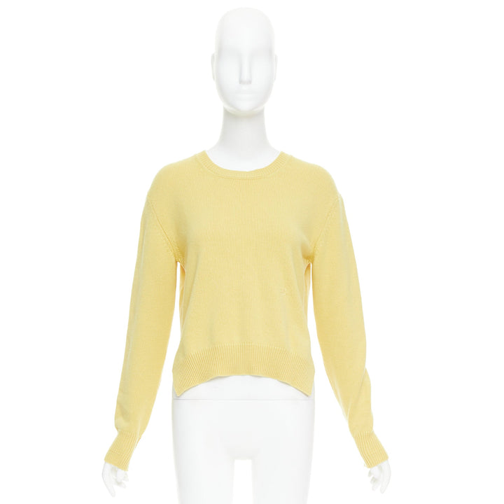 OLD CELINE Phoebe Philo yellow cashmere anagram logo sweater S