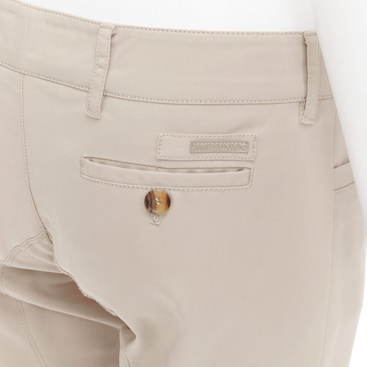 PRADA 2010 beige cotton blend low waist tapered pants IT40 S