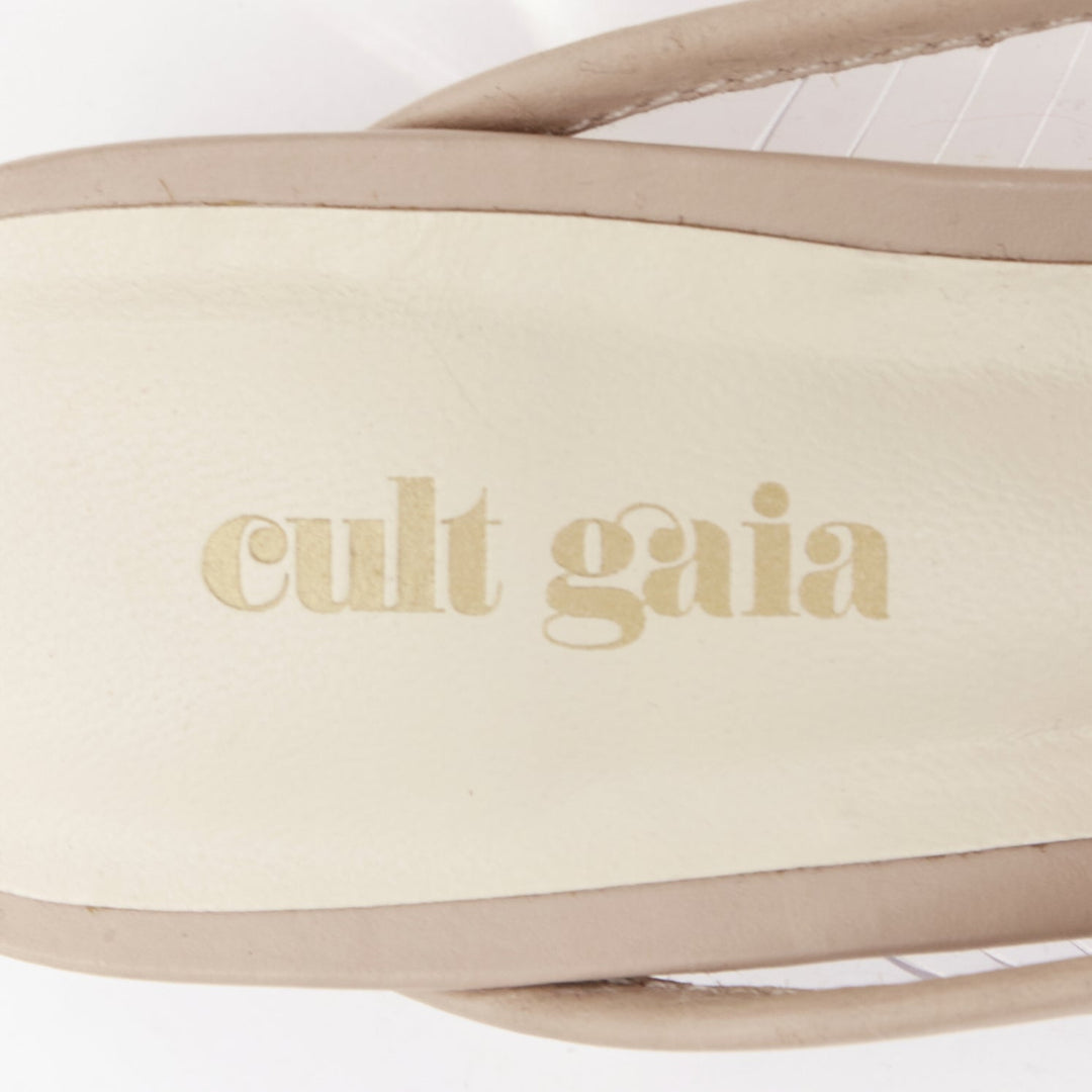 CULT GAIA Alia clear PVC bauble heel vinyl nude leather trim mules EU35