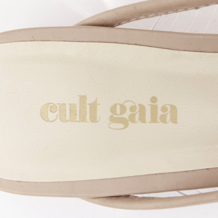 CULT GAIA Alia clear PVC bauble heel vinyl nude leather trim mules EU35