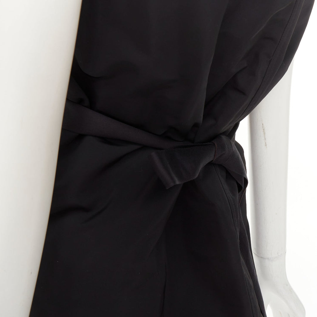 RICK OWENS black padded quilted high neck side slit casual tunic vest IT40 S