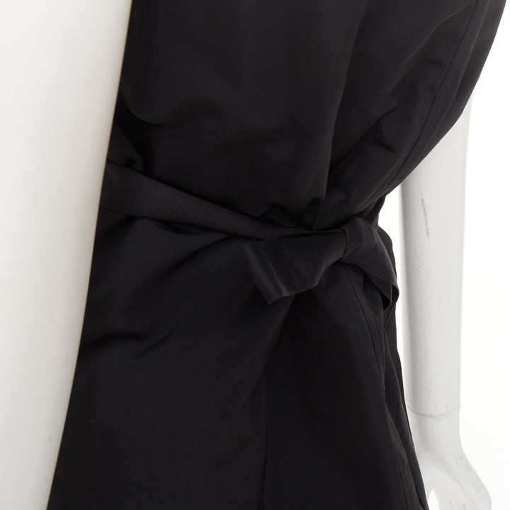 RICK OWENS black padded quilted high neck side slit casual tunic vest IT40 S