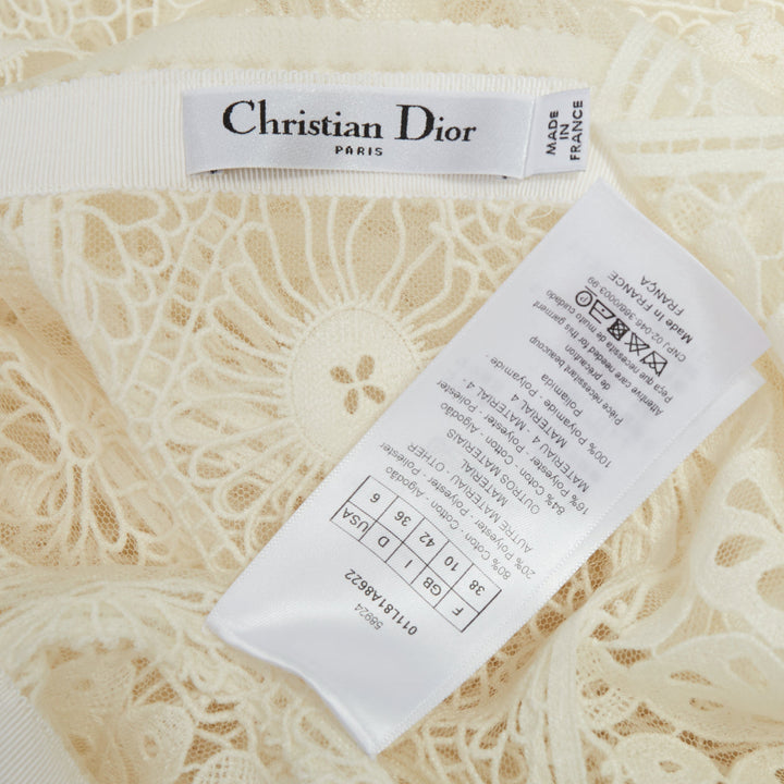 CHRISTIAN DIOR 2023 patchwork cutout floral embroidery lace maxi dress FR38 M