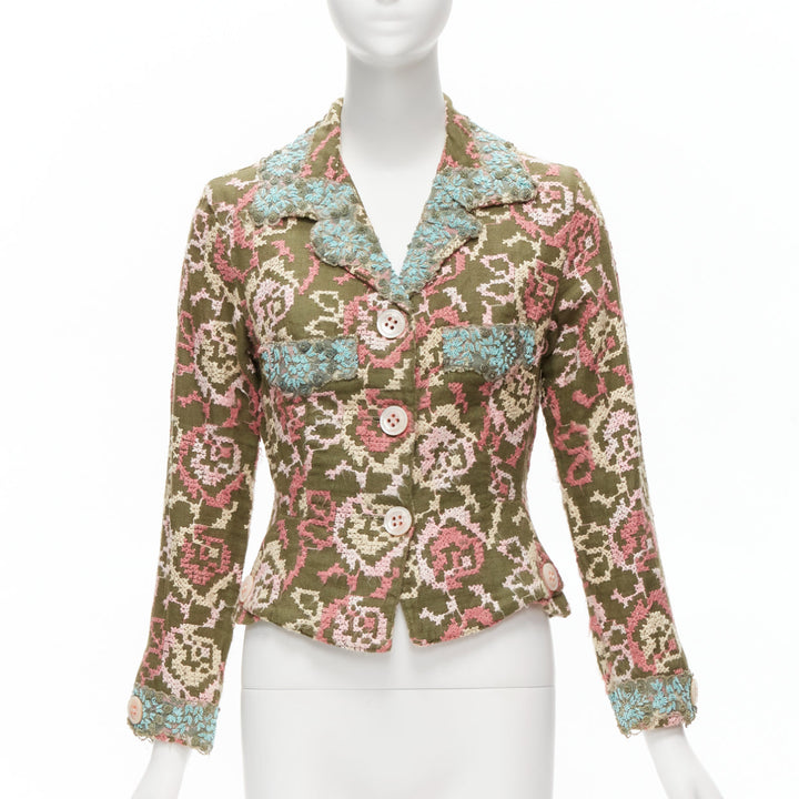 VOYAGE INVEST IN THE ORIGINAL LONDON silk embroidery embellished blazer M