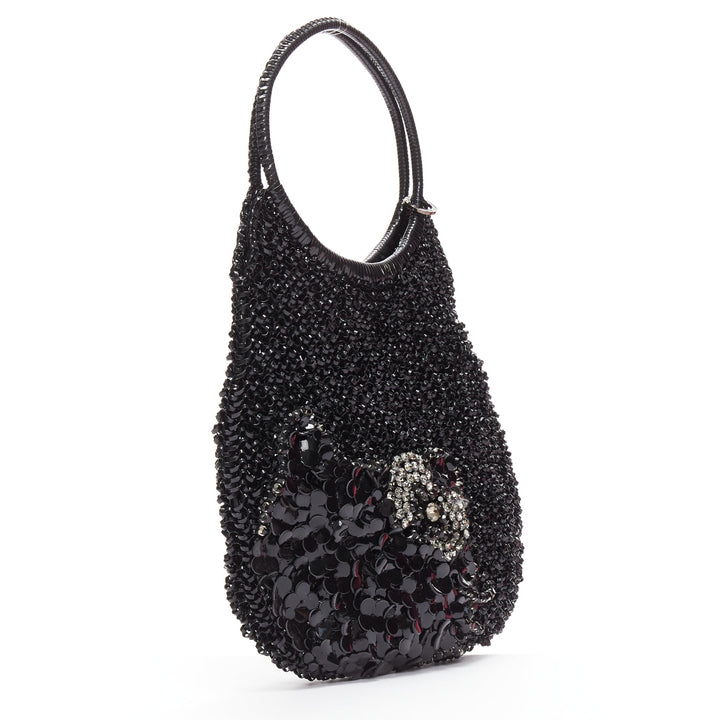 ANTEPRIMA HELLO KITTY Wire Bag black crystal leather sequin teardrop tote