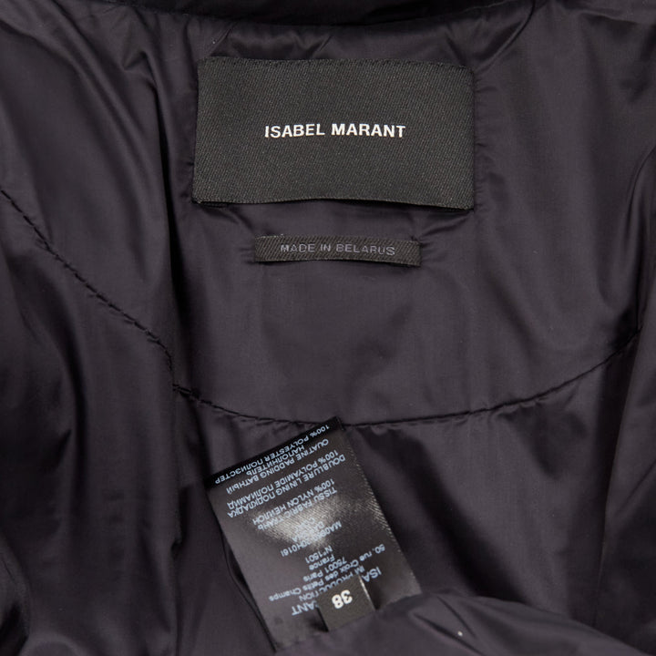 ISABEL MARANT Darsha Convertible samurai black puffer padded shell jacket FR38 M