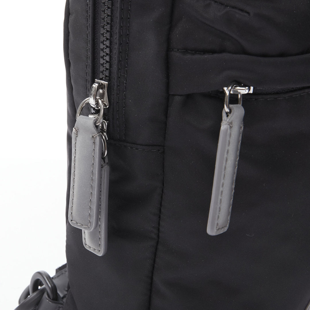 VERSACE reflective logo black nylon Greca sports strap sling crossbody bag