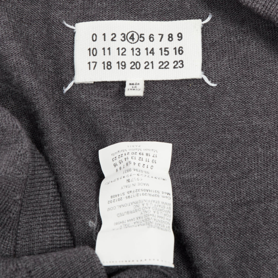 MAISON MARGIELA 2012 grey 100% wool oversized long cardigan M