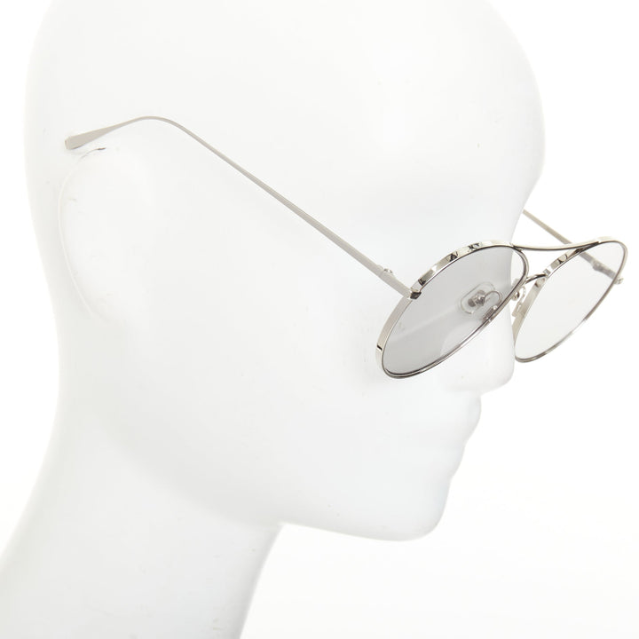 GENTLE MONSTER Ranny Ring 02 silver stainless steel titanium aviator sunglasses