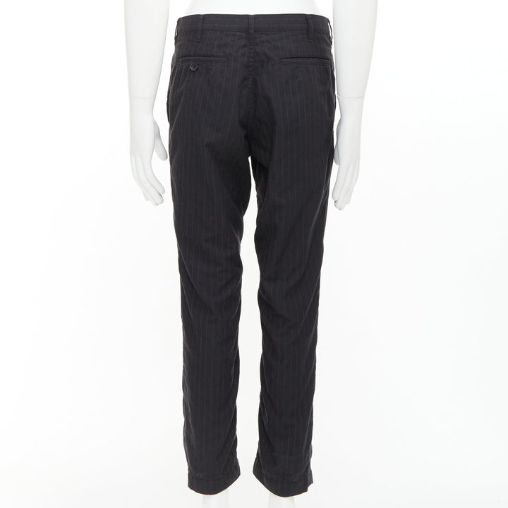 COMME DES GARCONS Homme Deux black wooly pinstripe cropped pants S