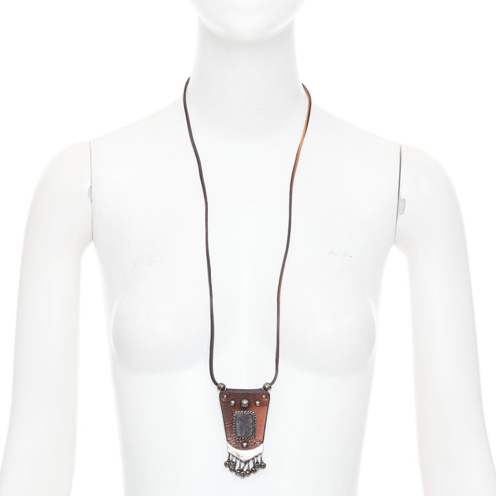 SAINT LAURENT Hedi Slimane 2015 Runway Psych Rock Bohemian Stone necklace