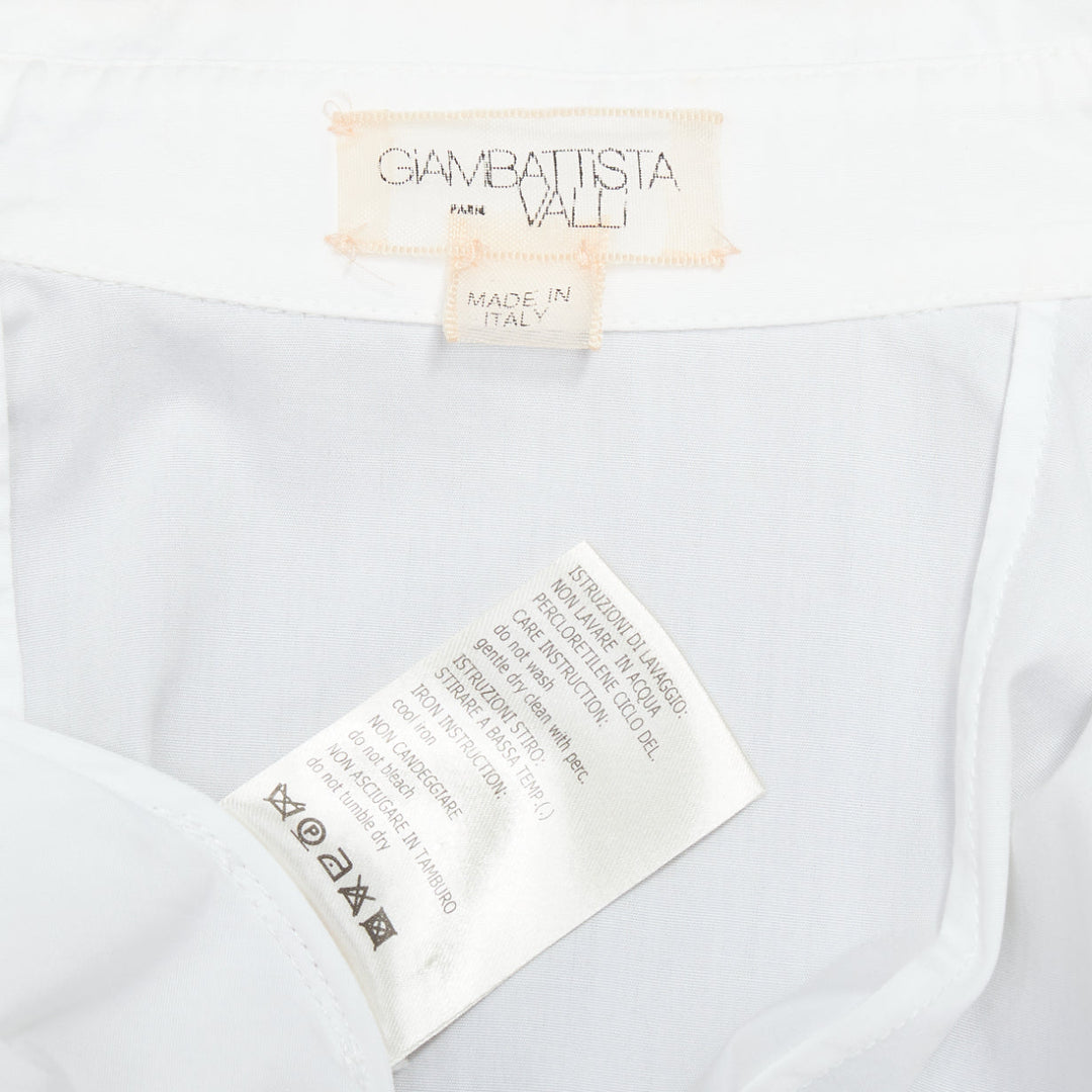 GIAMBATTISTA VALLI white cotton peplum panelled shirt IT38 XXS