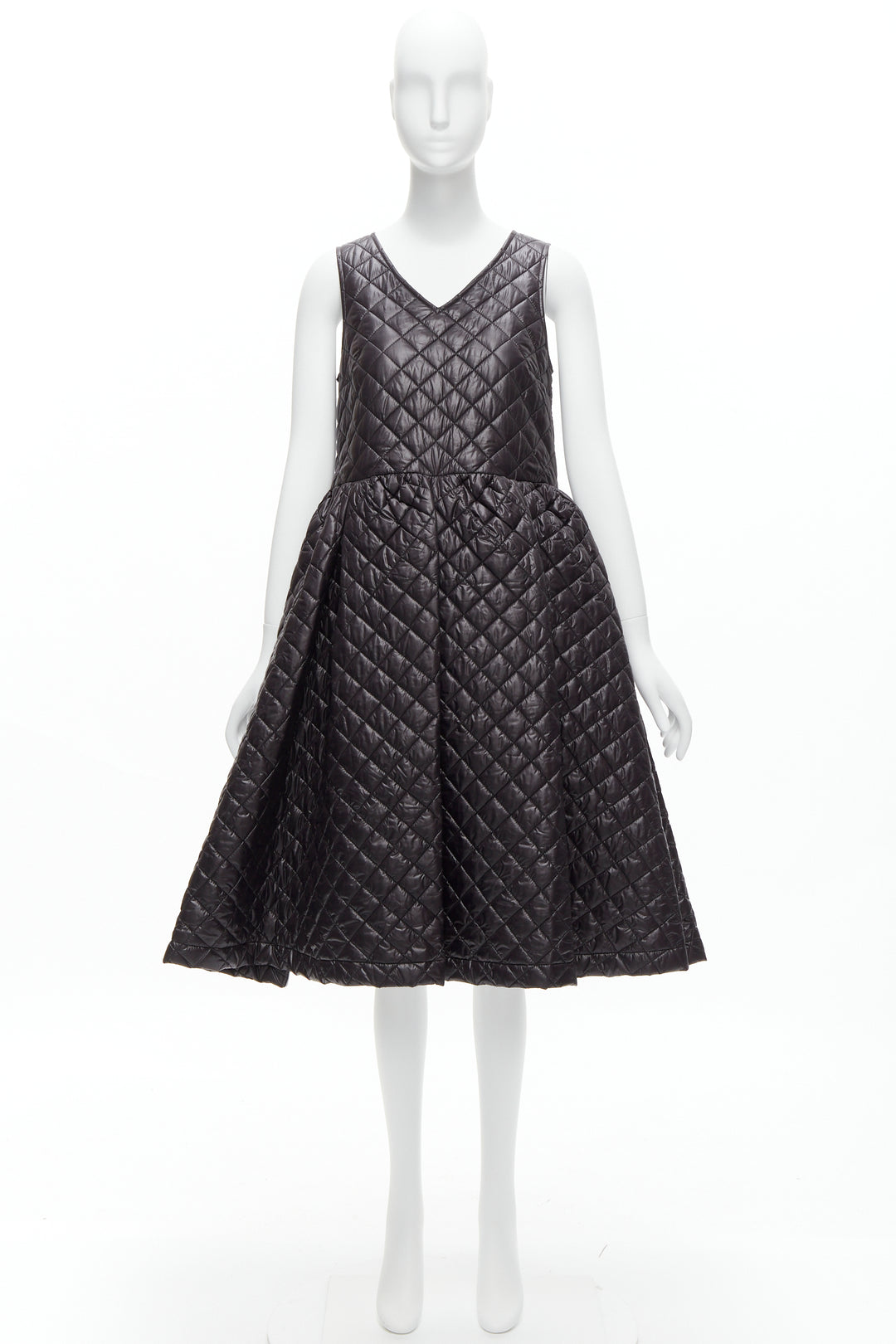 COMME DES GARCONS TRICOT 2014 black quilted nylon voluminous mou mou dress S