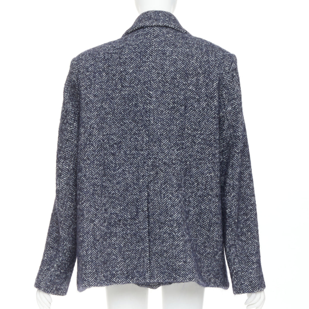 CHRISTOPHER ESBER  Luminary navy herringbone oversized blazer shorts set UK8