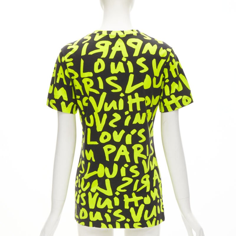 LOUIS VUITTON Stephen Sprouse Iconic Graffiti black neon yellow tshirt