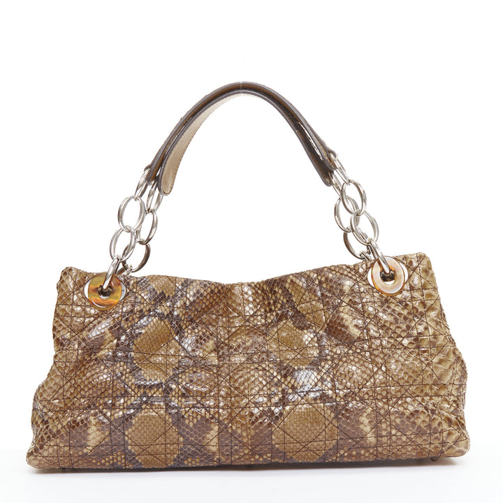 DIOR Lady Dior Soft Limited Edition brown Cannage scaled leather east west bag