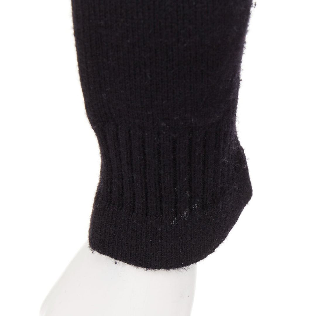 CHANEL 100% cashmere black silver-tone CC turnlock 4 pocket cardigan FR34 XS