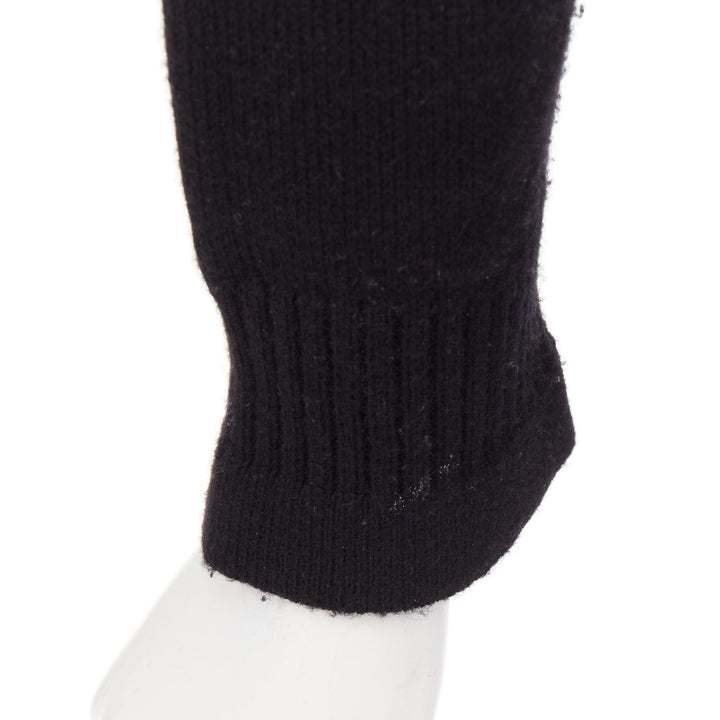 CHANEL 100% cashmere black silver-tone CC turnlock 4 pocket cardigan FR34 XS