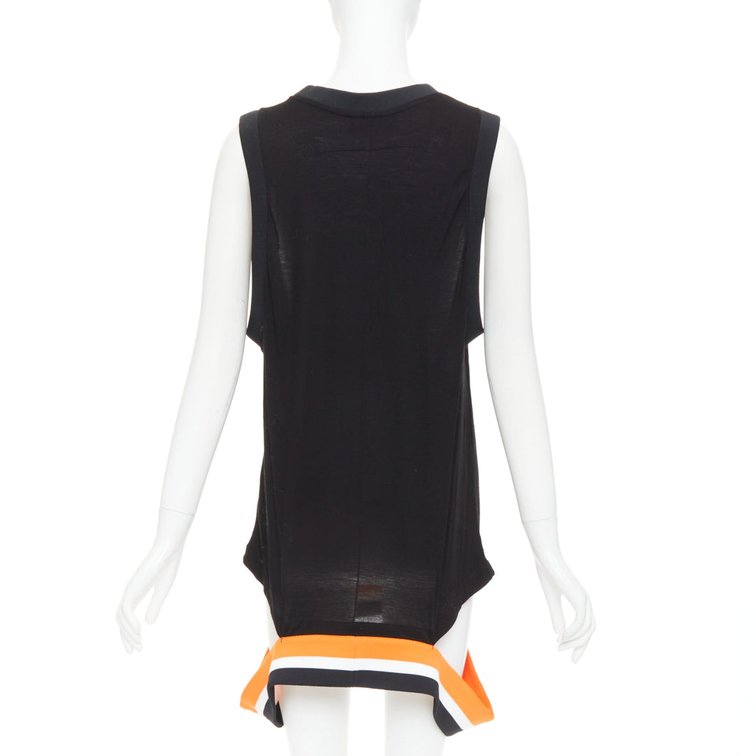 GIVENCHY Podium Robe 2014  black orange semidetached ribbed hem tunic tank top M