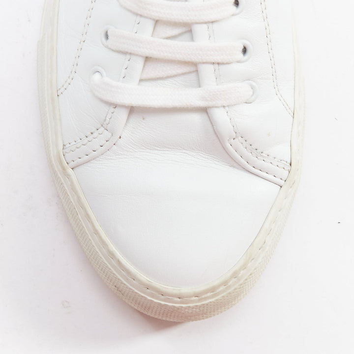 COMMON PROJECT WOMAN 4017 white leather gold letter low sneakers EU36