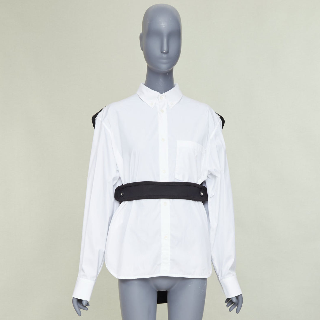 BALENCIAGA DEMNA 2017 Car Mat black padded white deconstructed shirt FR36 S
