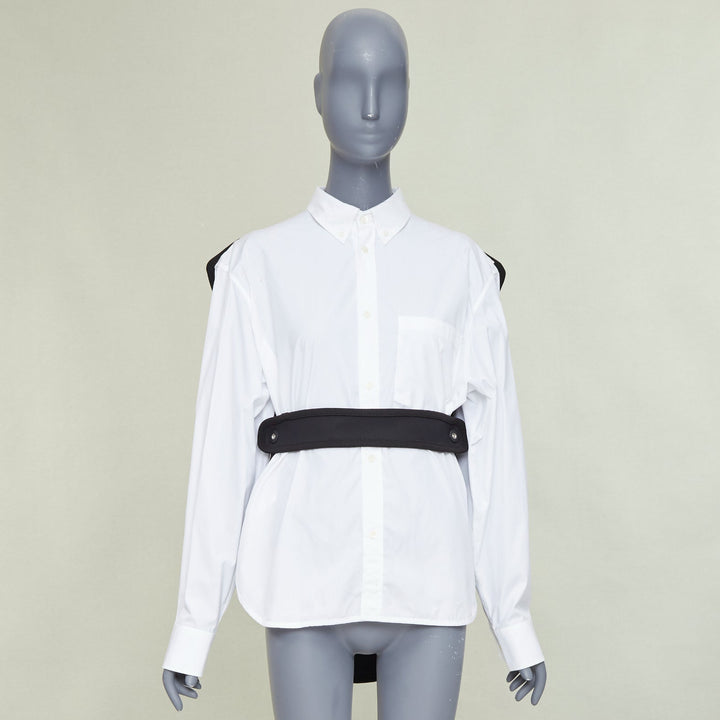 BALENCIAGA DEMNA 2017 Car Mat black padded white deconstructed shirt FR36 S