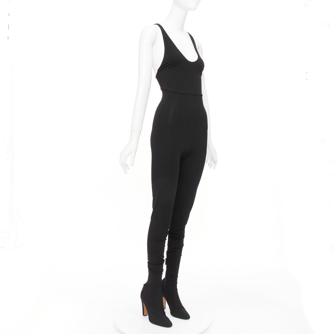 ALEXANDRE VAUTHIER COUTURE black tank jumpsuit pantashoes heel boots EU40