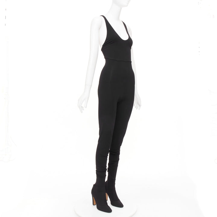ALEXANDRE VAUTHIER COUTURE black tank jumpsuit pantashoes heel boots EU40
