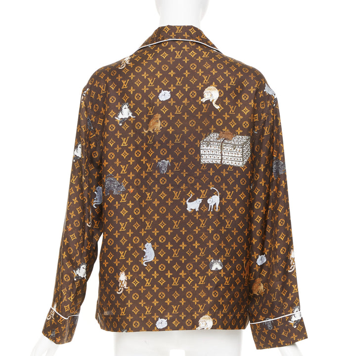 rare  LOUIS VUITTON 2019 Runway Grace Coddington Catogram Monogram top FR36 XS