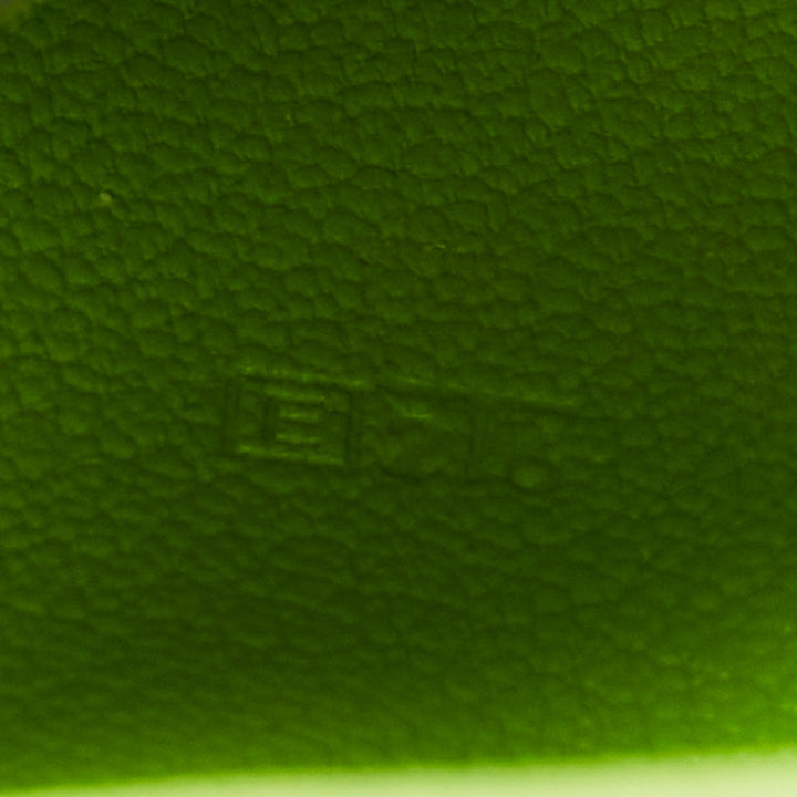 HERMES neon green smooth leather silver hardware bifold cardholder