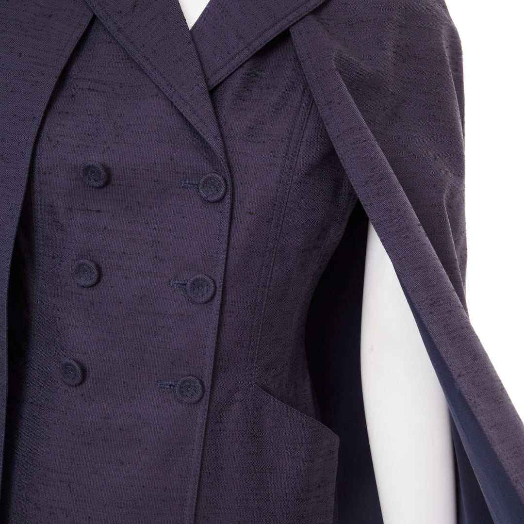 DIOR 2020 Shantung double breasted structured blazer cape jacket FR36 XS