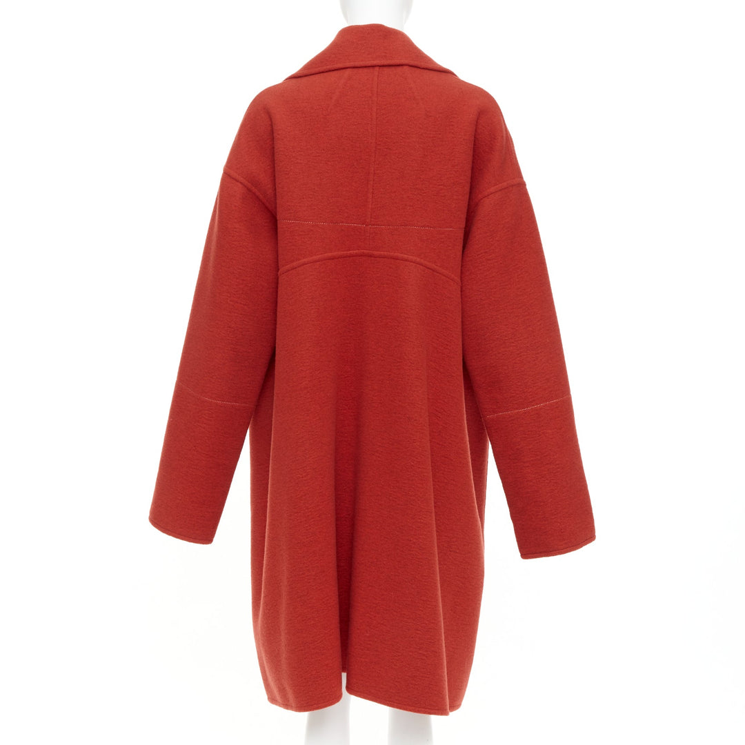 OLD CELINE Phoebe Philo 2017 cashmere red double breast oversized coat FR36 S