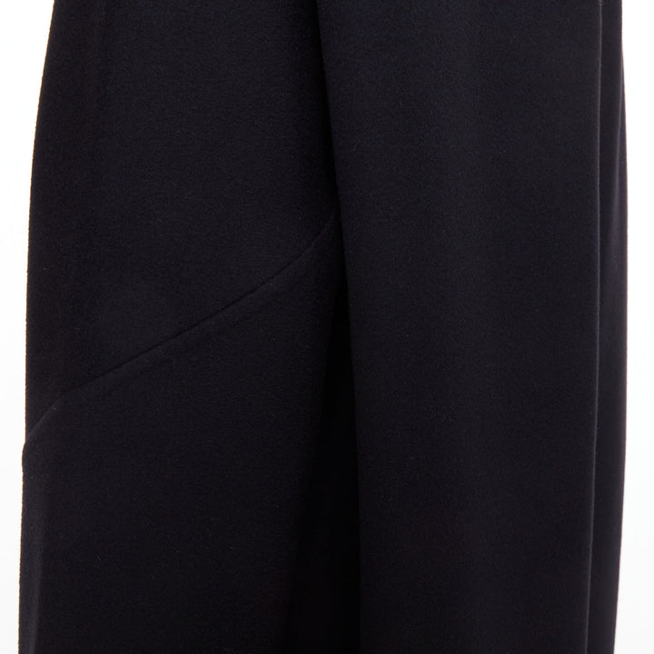 VALENTINO black virgin wool cashmere button flap pocket notch lapel coat IT44 XS