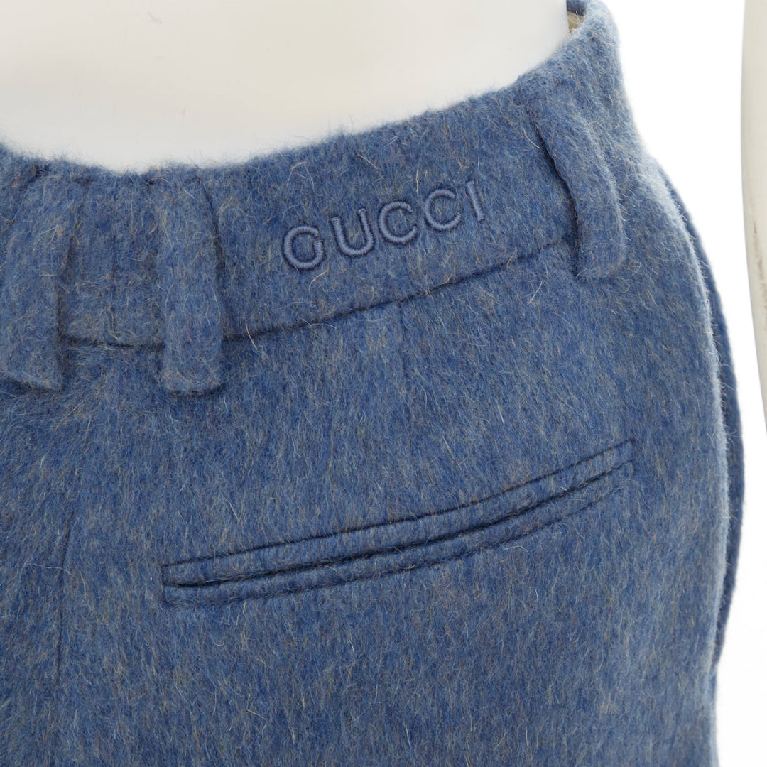 GUCCI 2024 textured wool mohair blend high waist tailored formal shorts IT38 XS