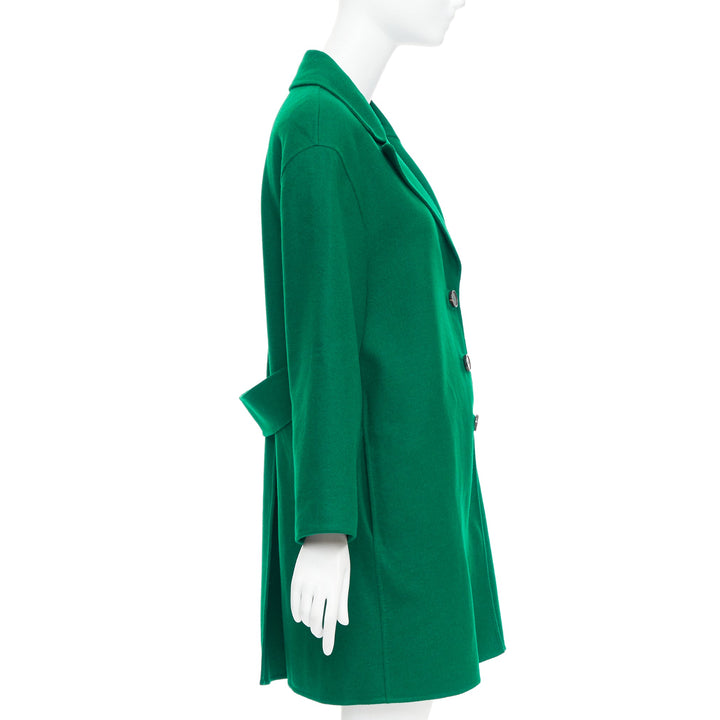 VALENTINO kelly green virgin wool blend single breasted oversized coat IT40 S