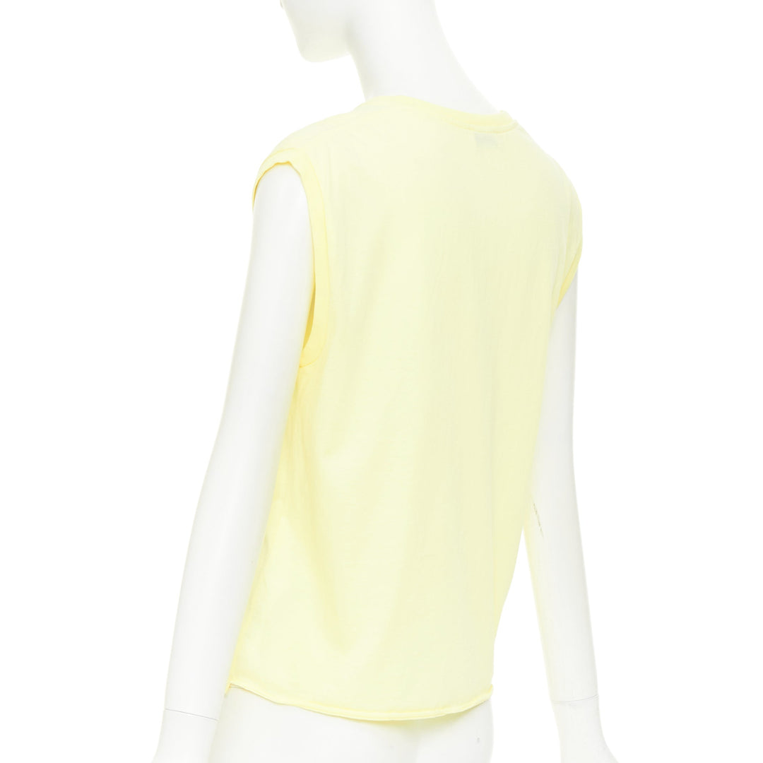 SAINT LAURENT 2020 Surfer Graphic  light yellow multi print muscle tank top XS