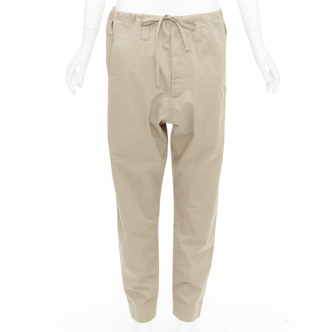 COLVILLE 2018 limited edition beige cotton drop crotch drawstring pants S