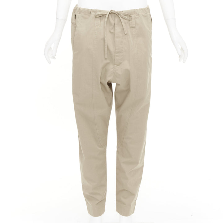 COLVILLE 2018 limited edition beige cotton drop crotch drawstring pants S