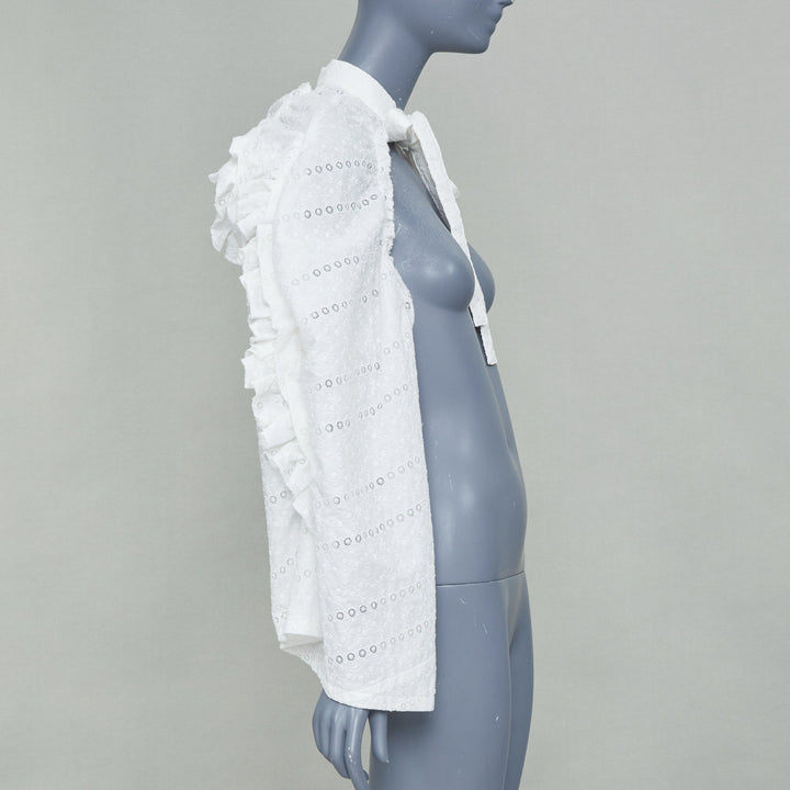 TAO COMME DES GARCONS 2021 white broderie anglaise sleeve cape pelerine bolero