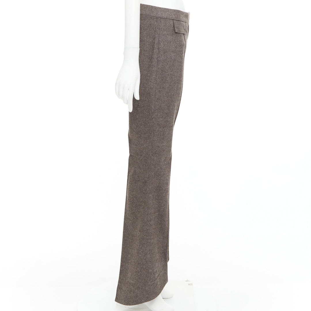 JOHN GALLIANO Vintage grey taupe wool cashmere blend flare suit pants FR40 L