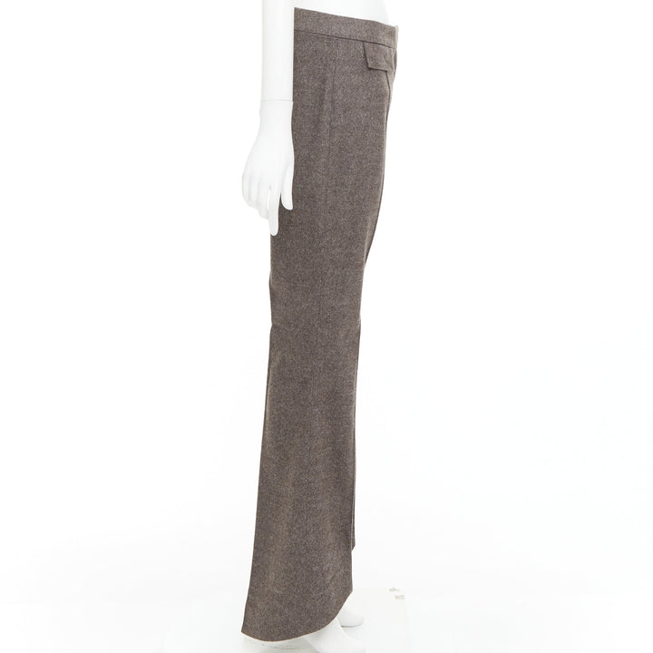 JOHN GALLIANO Vintage grey taupe wool cashmere blend flare suit pants FR40 L